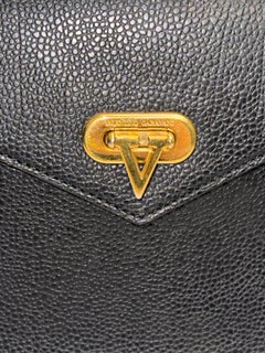 Valentino black leather handle bag