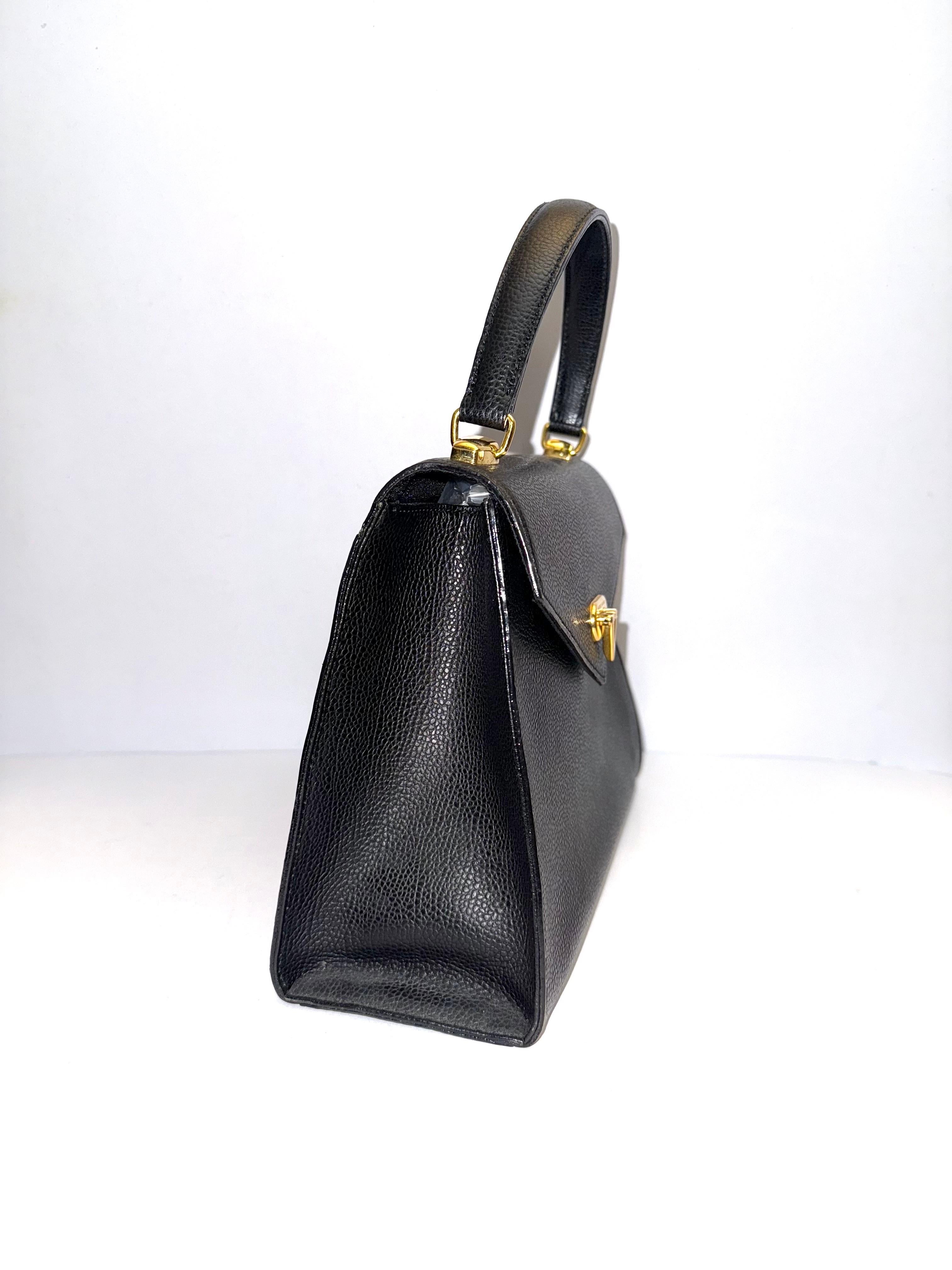 Black Valentino black leather handle bag For Sale