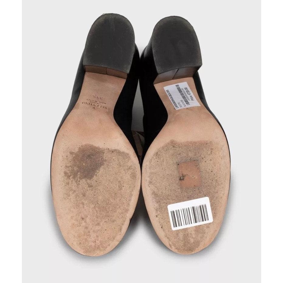 De las mujeres Botines con cordones de piel negra Valentino - Talla 39.5 en venta