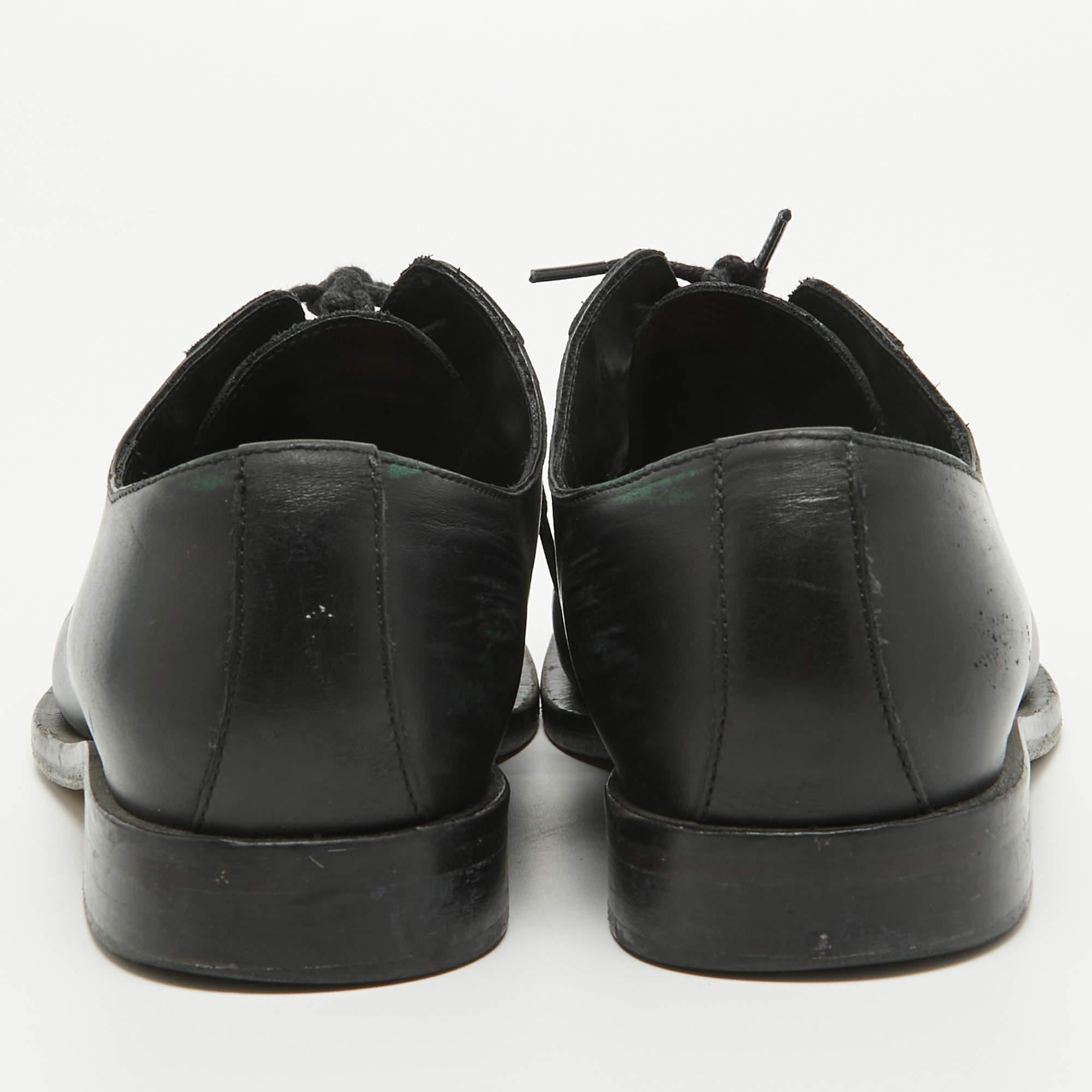 Valentino Black Leather Lace Up Derby Size 36 For Sale 1