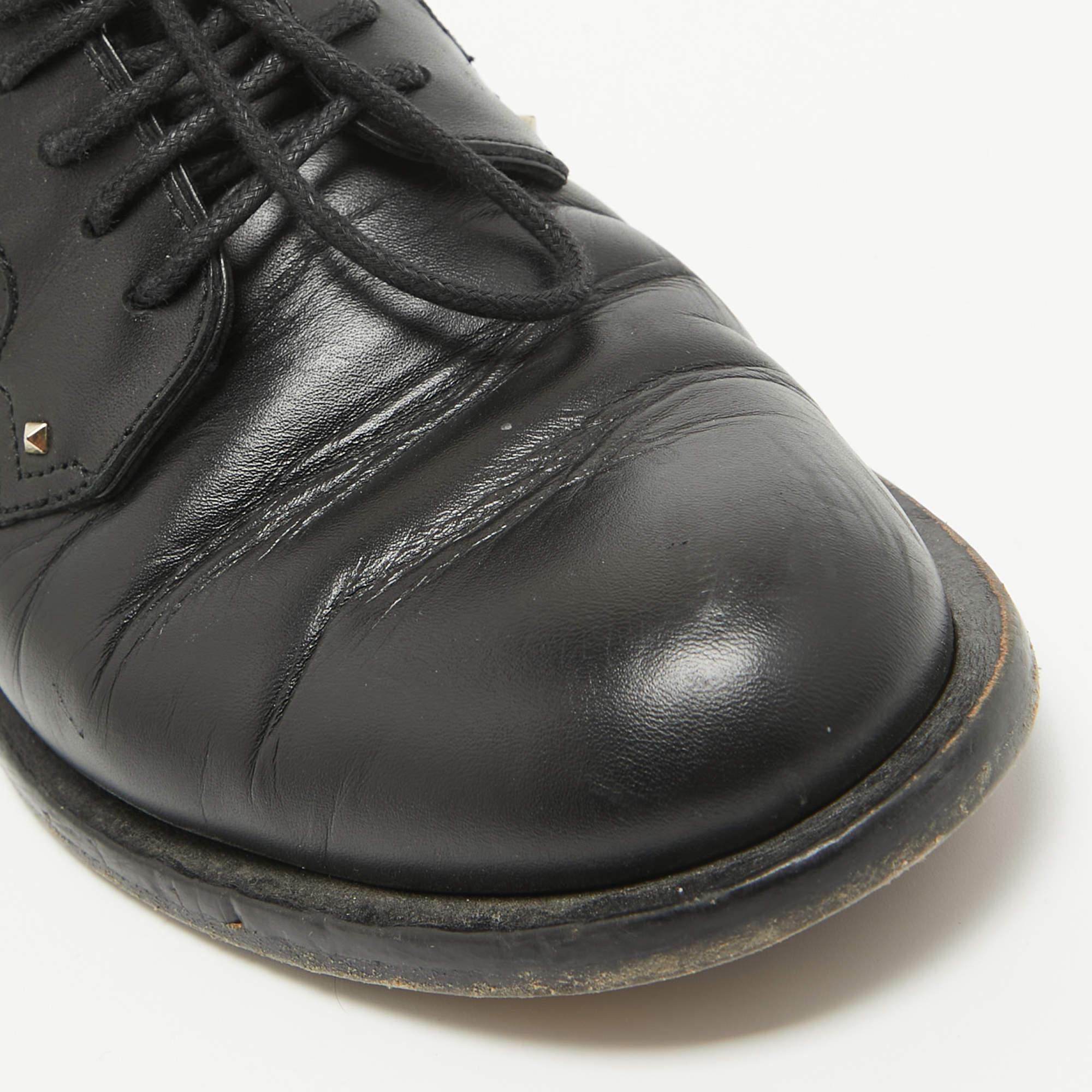 Valentino Black Leather Lace Up Derby Size 36 For Sale 4