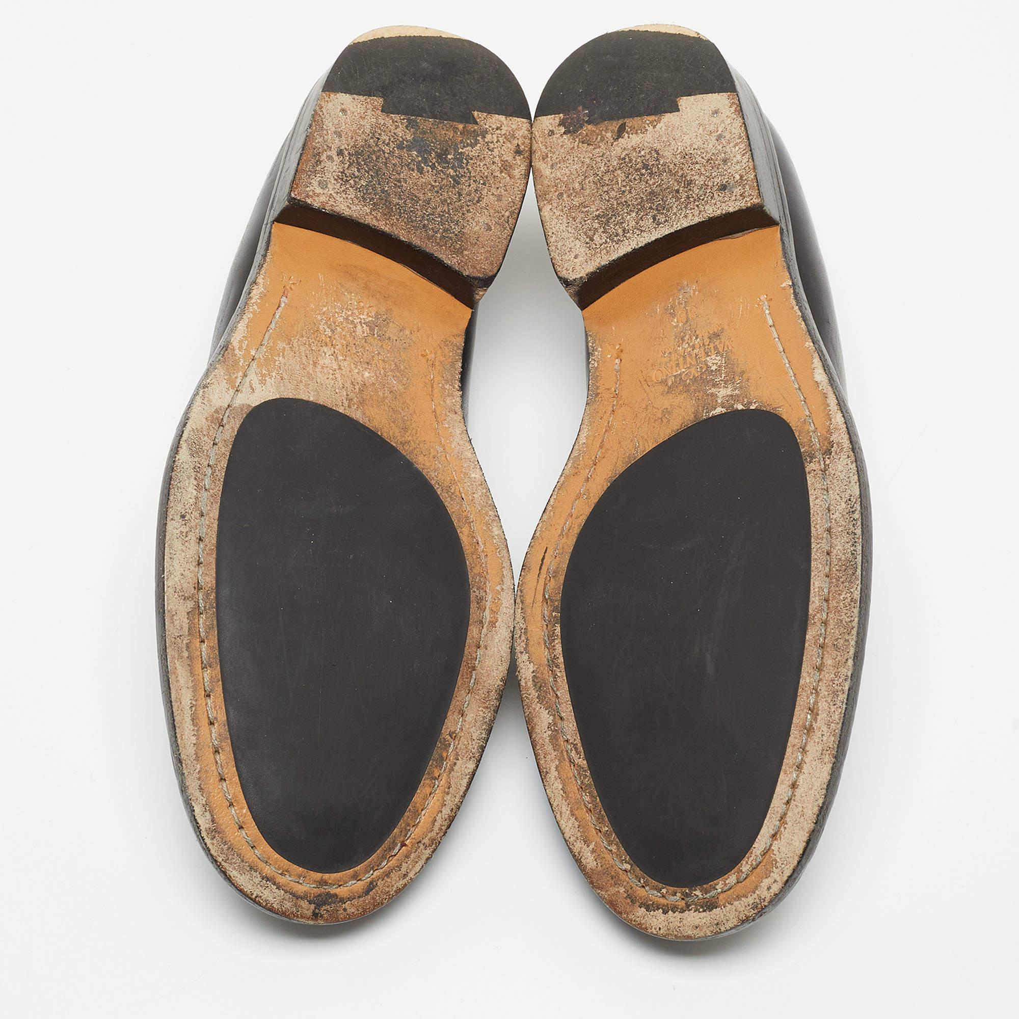 Valentino Derby in pelle nera con lacci taglia 38 in vendita 1