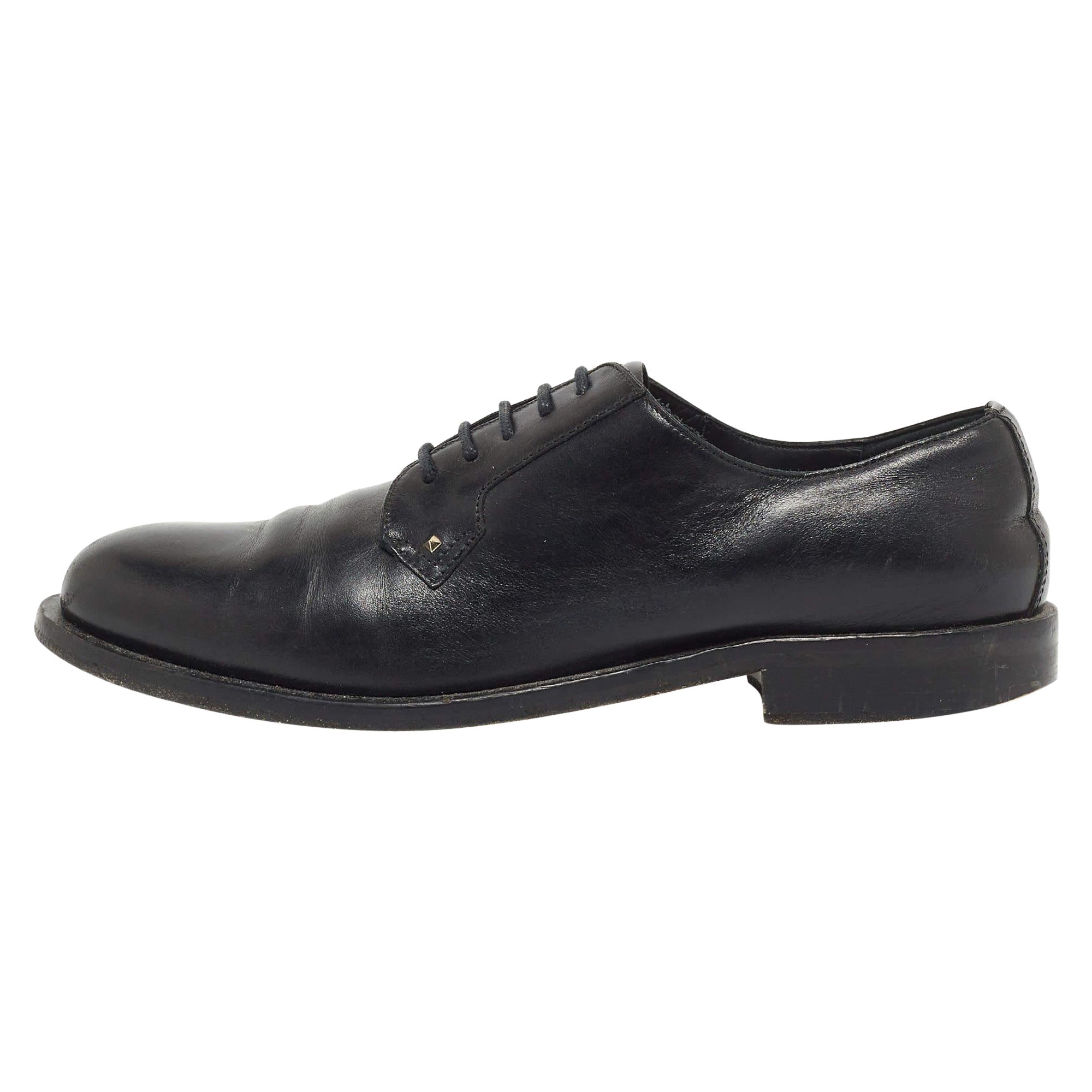 Derby Valentino en cuir noir à lacets, taille 38