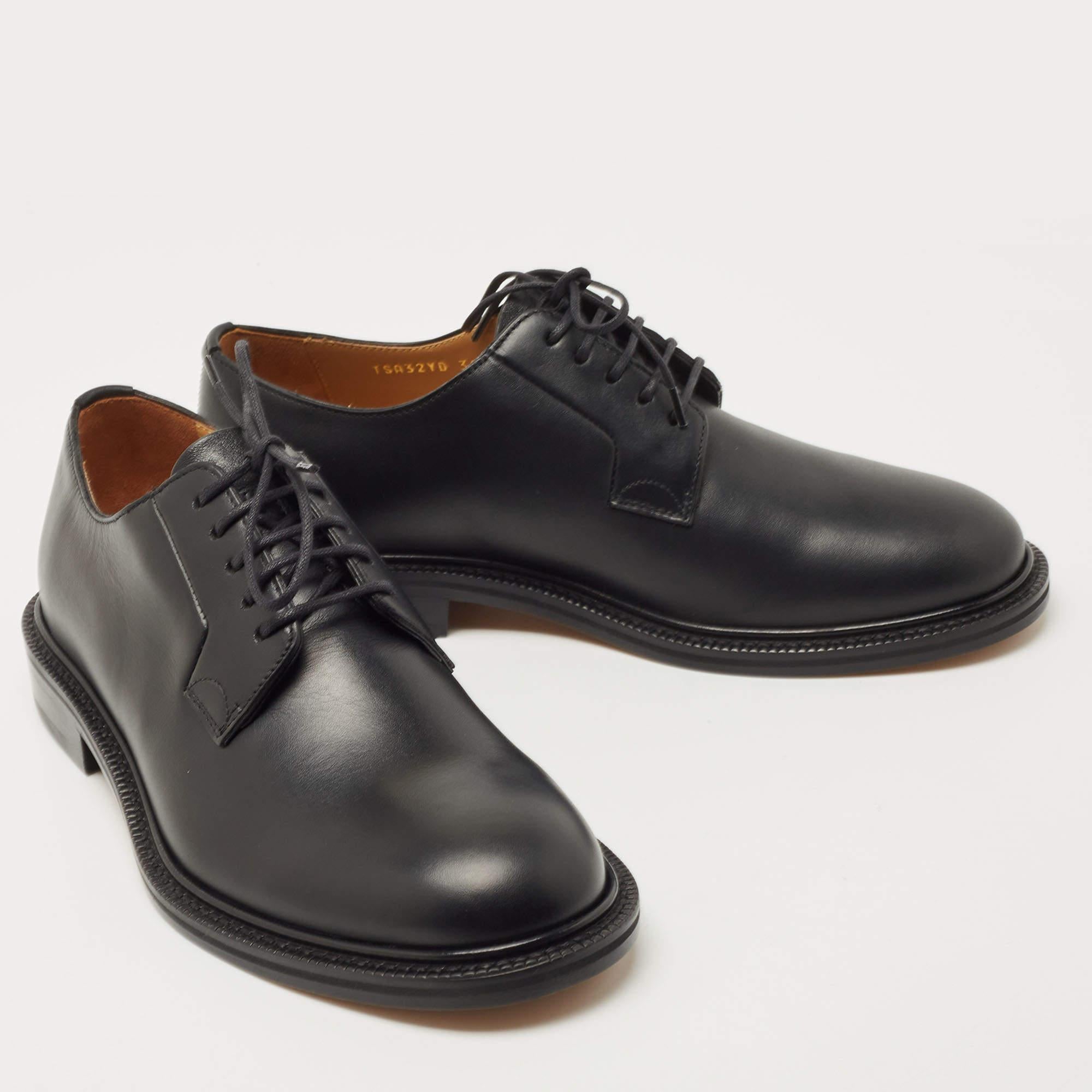 Men's Valentino Black Leather Lace Up Derby Size 39.5