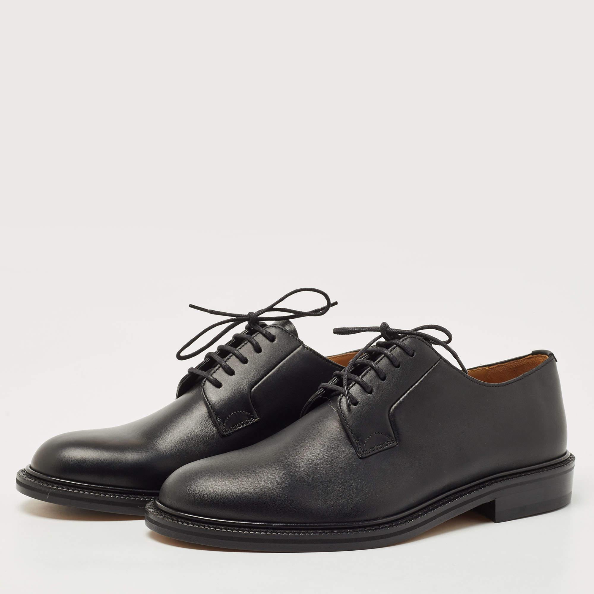 Valentino Black Leather Lace Up Derby Size 39.5 1