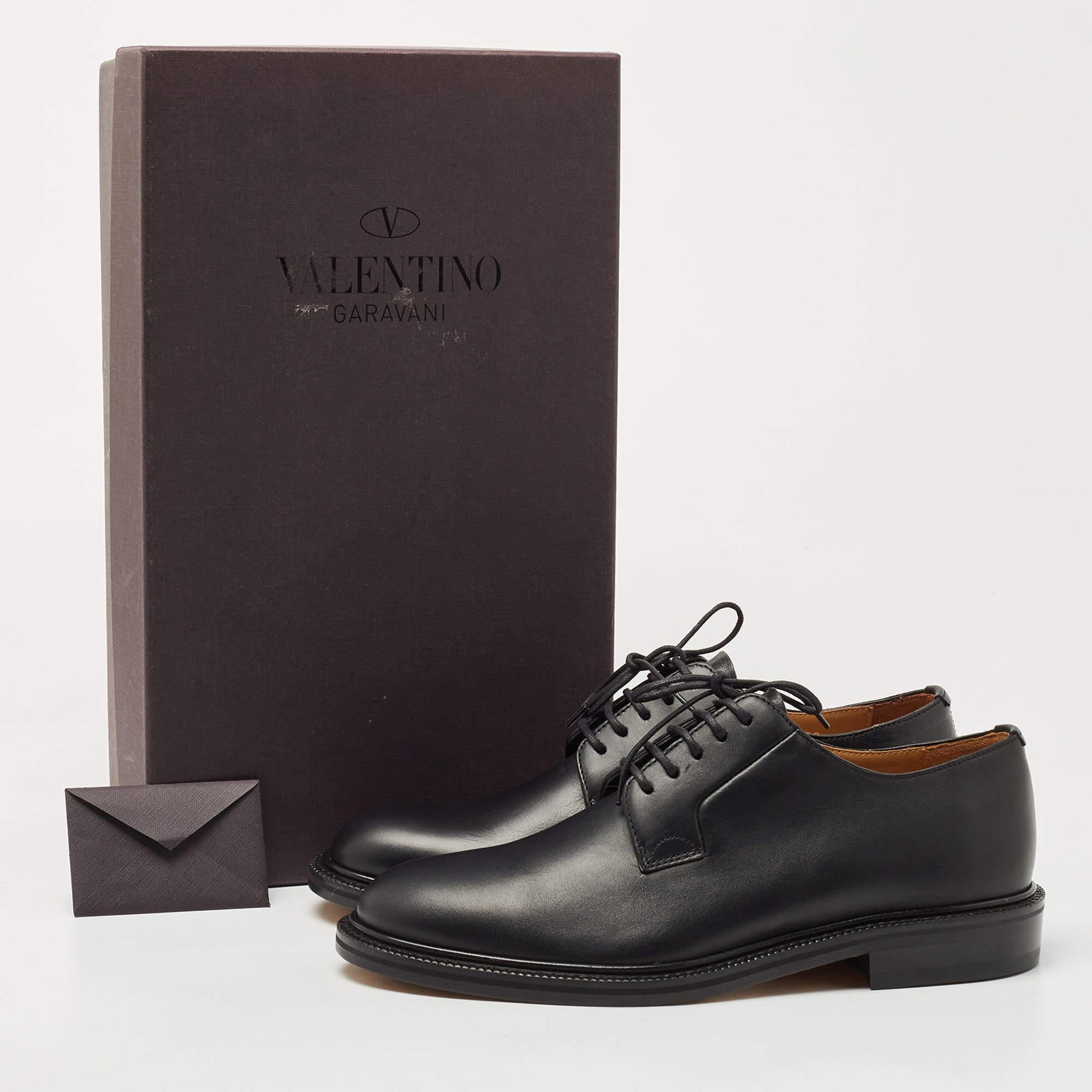 Valentino Black Leather Lace Up Derby Size 39.5 2