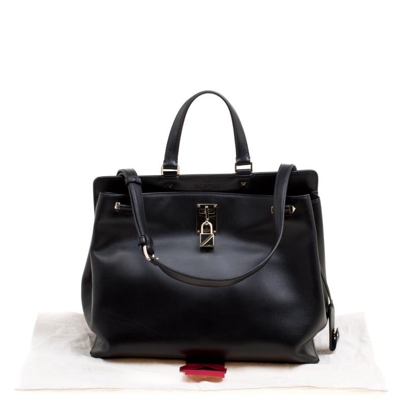 Valentino Black Leather Large Joylock Top Handle Bag 7