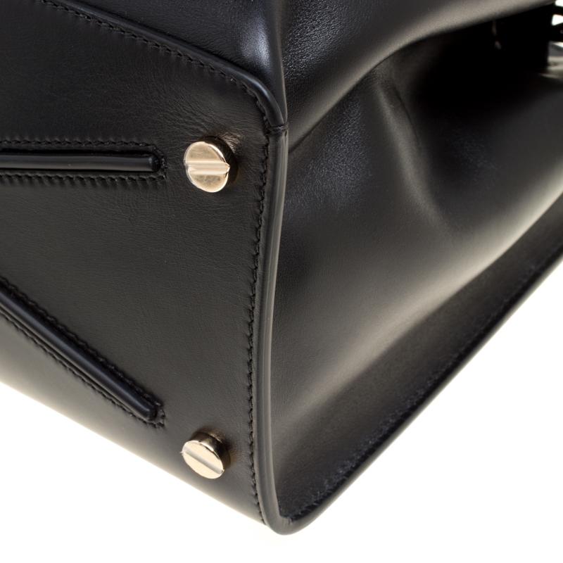 Valentino Black Leather Large Joylock Top Handle Bag 5