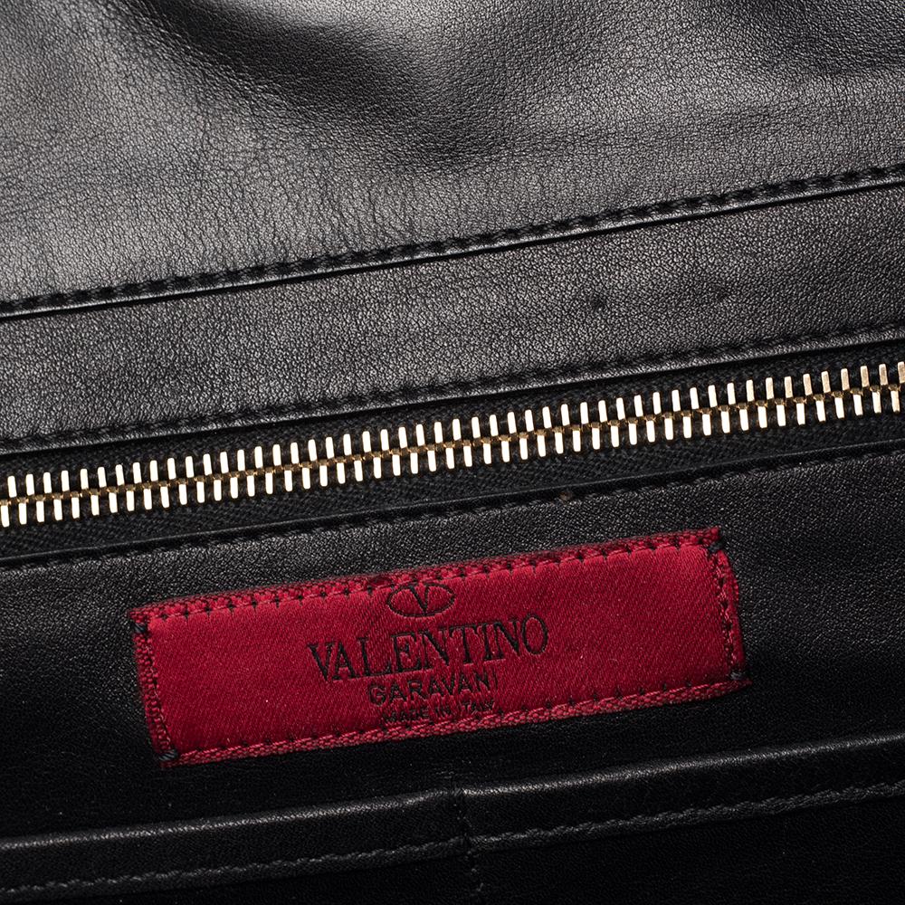 Valentino Black Leather Medium All Over Rockstud Trapeze Tote 6