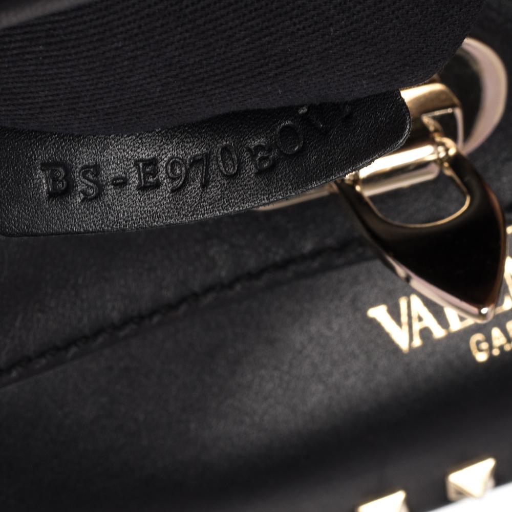 Valentino Black Leather Medium All Over Rockstud Trapeze Tote 7