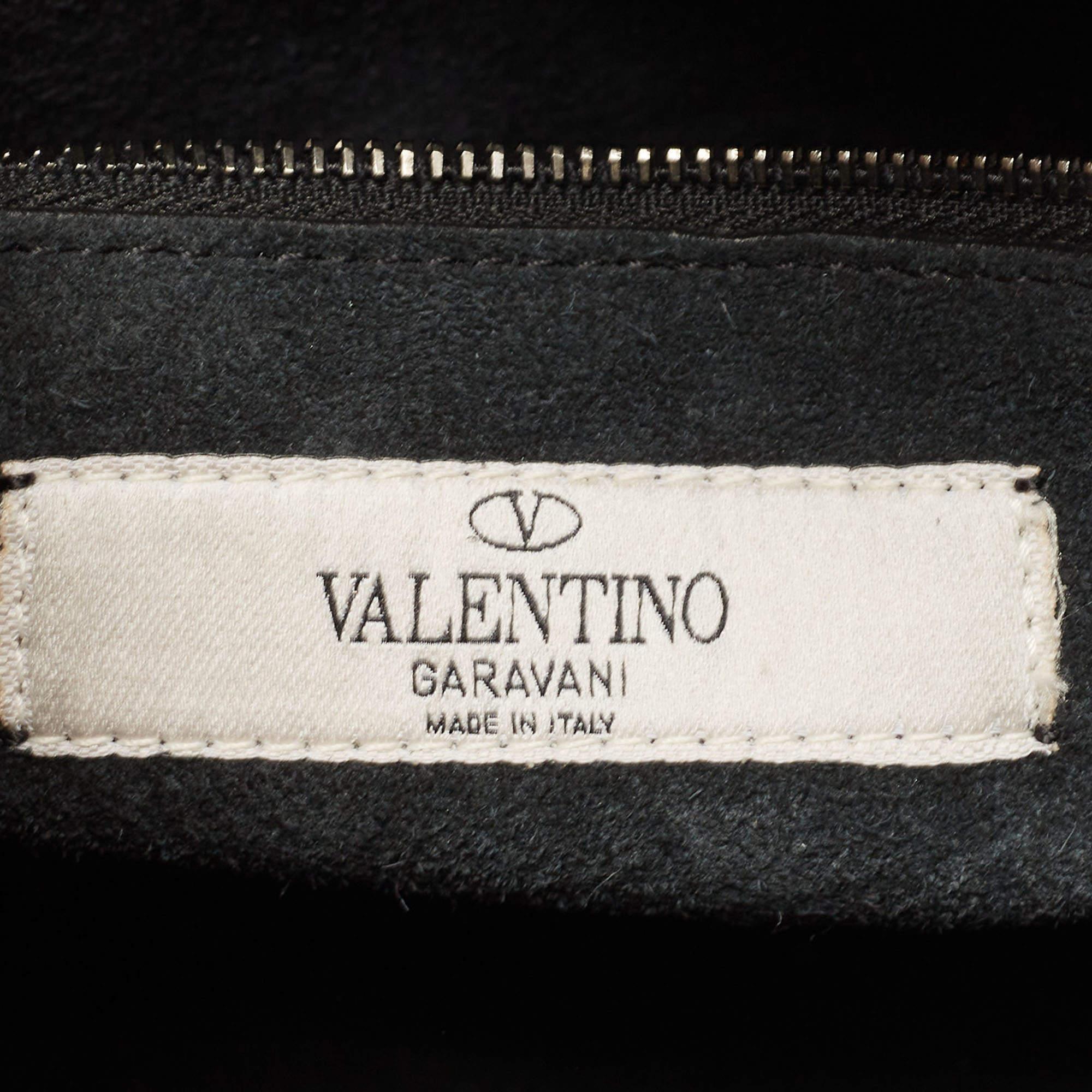 Valentino Black Leather Medium My Rockstud Rolling Top Handle Bag 5