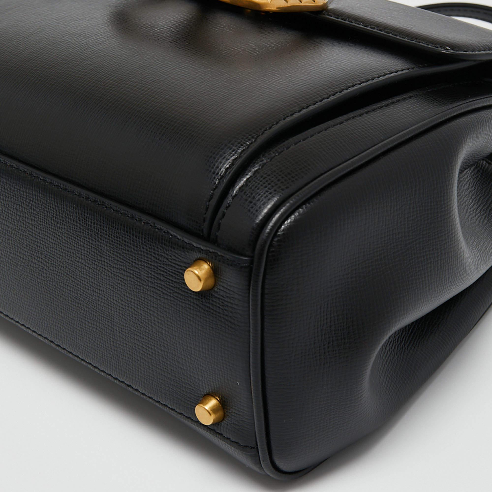 Valentino Black Leather Medium Rockstud Alcove Tote 6
