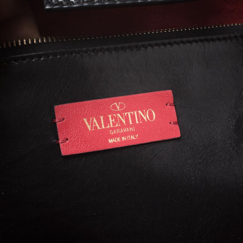 Valentino Black Leather Medium Rockstud Hype Tote 6