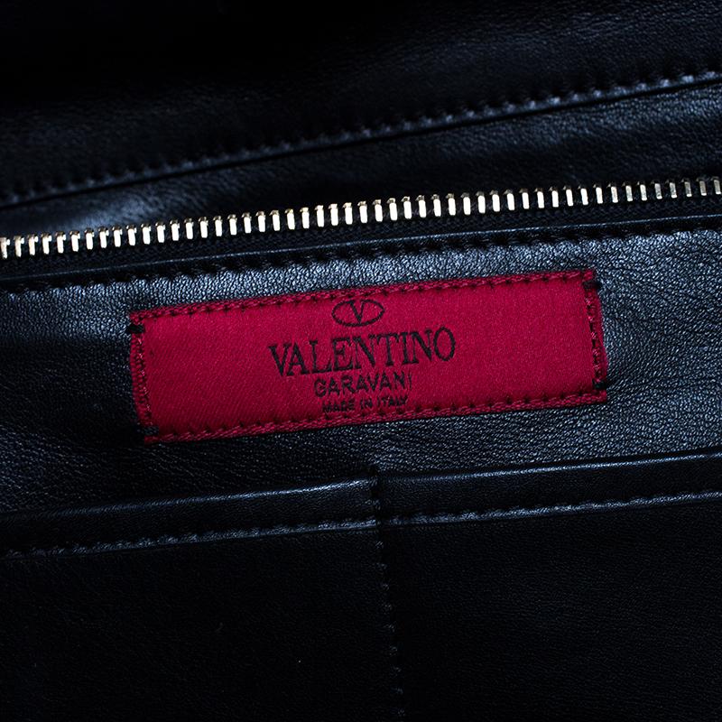 Valentino Black Leather Medium Rockstud Tote 2