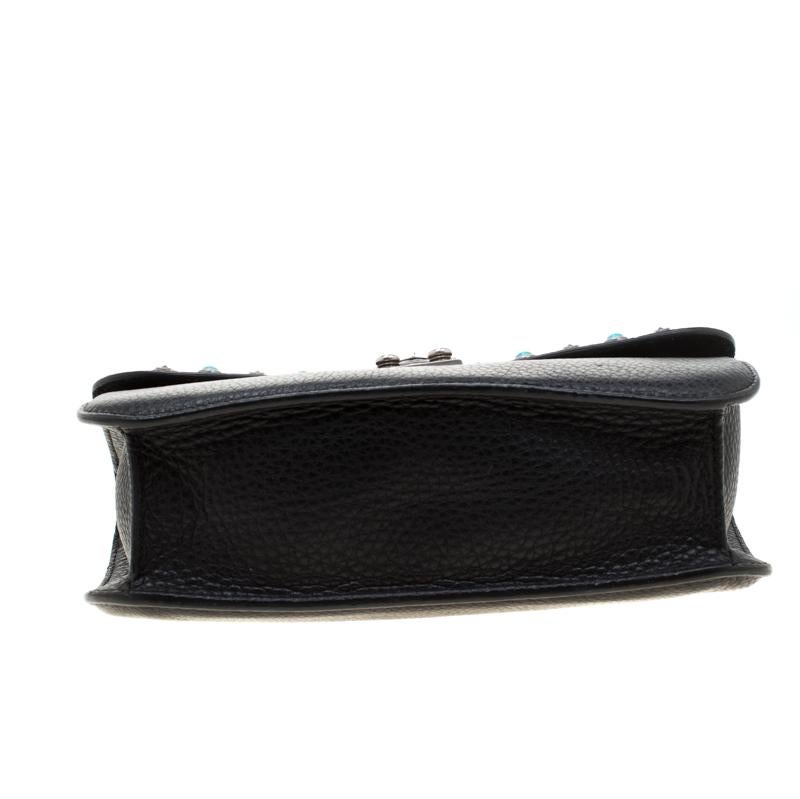 Valentino Black Leather Medium Star Rockstud Lock Shoulder Bag 1