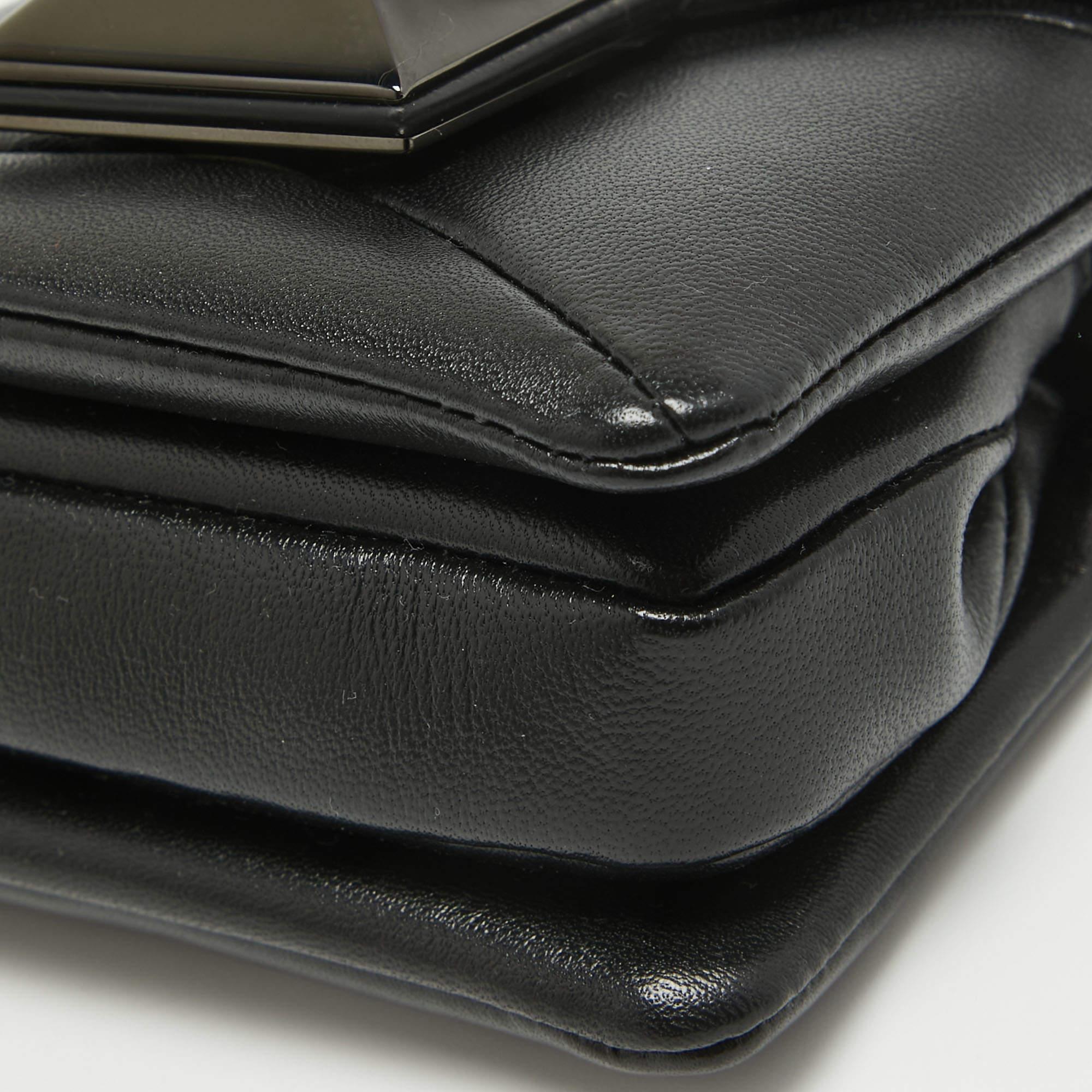 Valentino Black Leather Micro One Stud Crossbody Bag 6