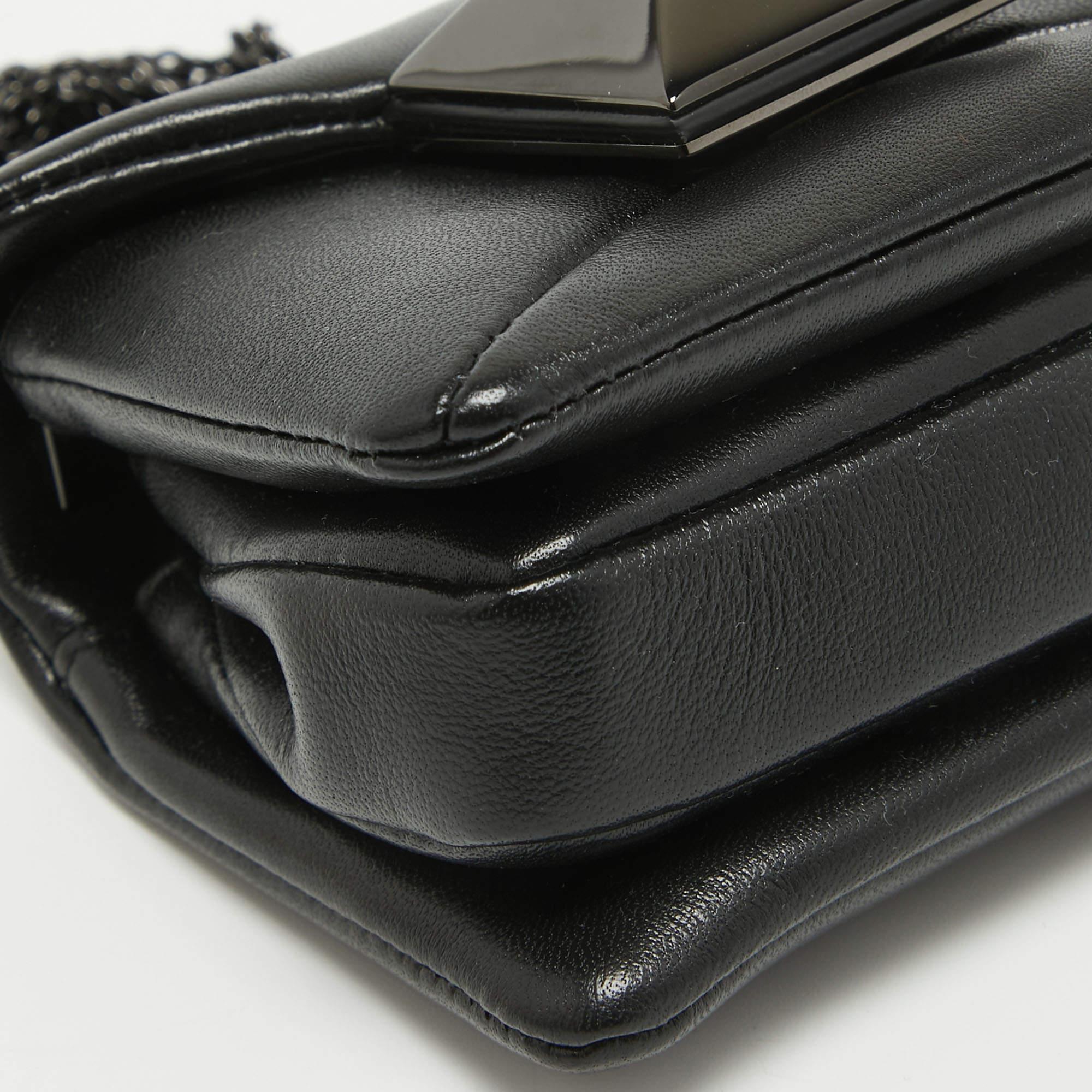 Valentino Black Leather Micro One Stud Crossbody Bag In Good Condition In Dubai, Al Qouz 2