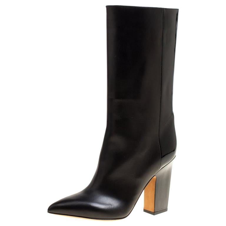 mid calf pointed toe boots