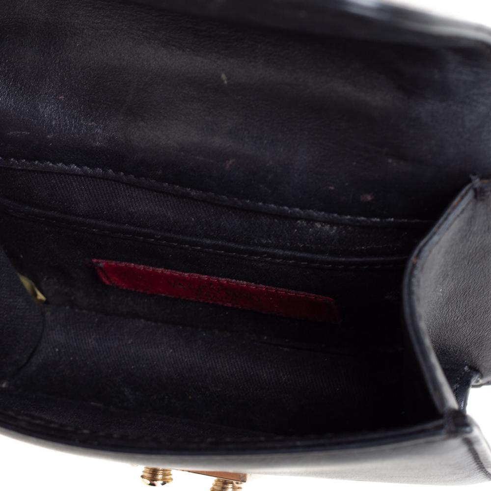 Valentino Black Leather Mini Rockstud Glam Lock Shoulder Bag 3