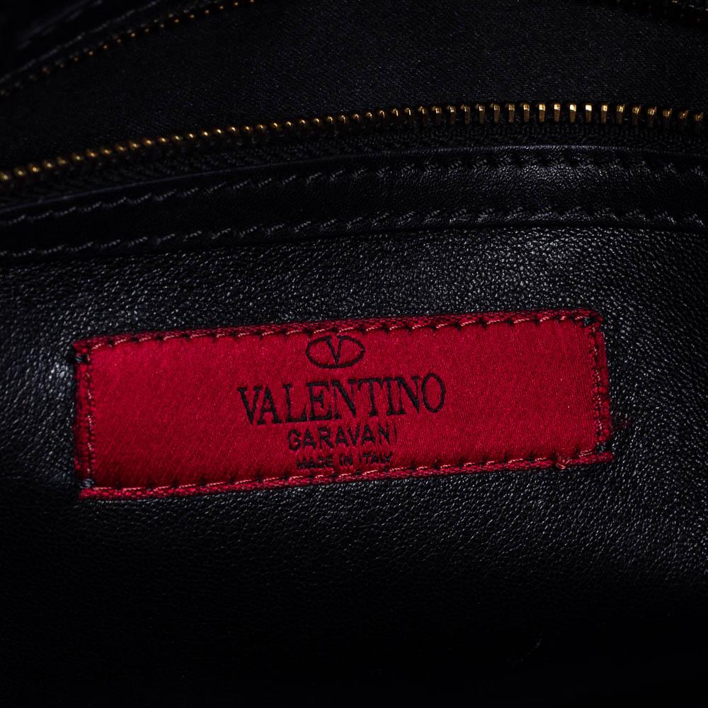 Valentino Black Leather My Rockstud Top Handle Bag 2