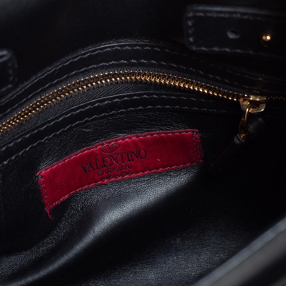 Valentino Black Leather My Rockstud Top Handle Bag 2