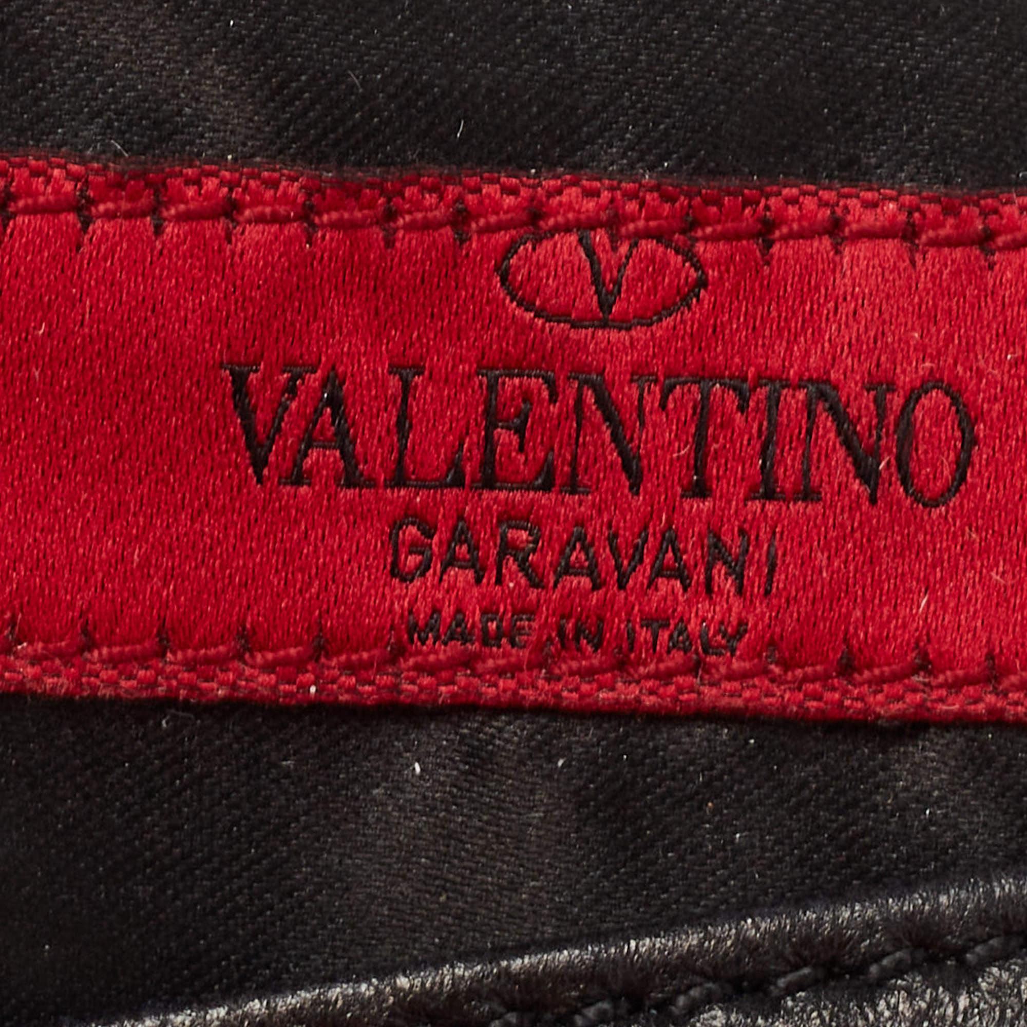 Valentino Black Leather Petale Rose Crossbody Bag For Sale 2