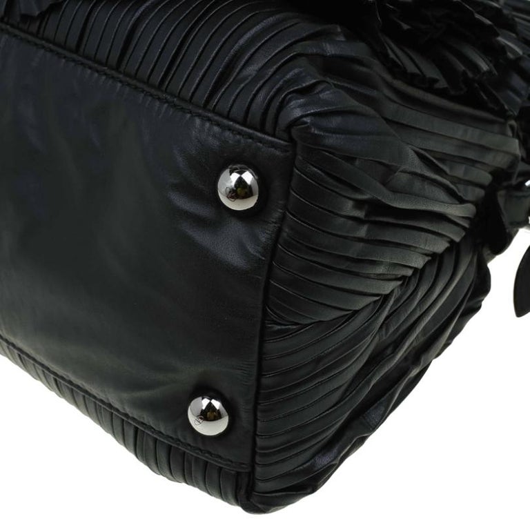 Valentino Black Leather Petale Rose Dome Bag For Sale at 1stDibs