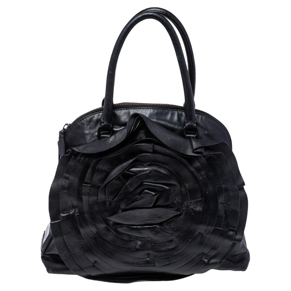 Valentino Black Leather Small Glam Lock Flap Bag For Sale at 1stDibs ...