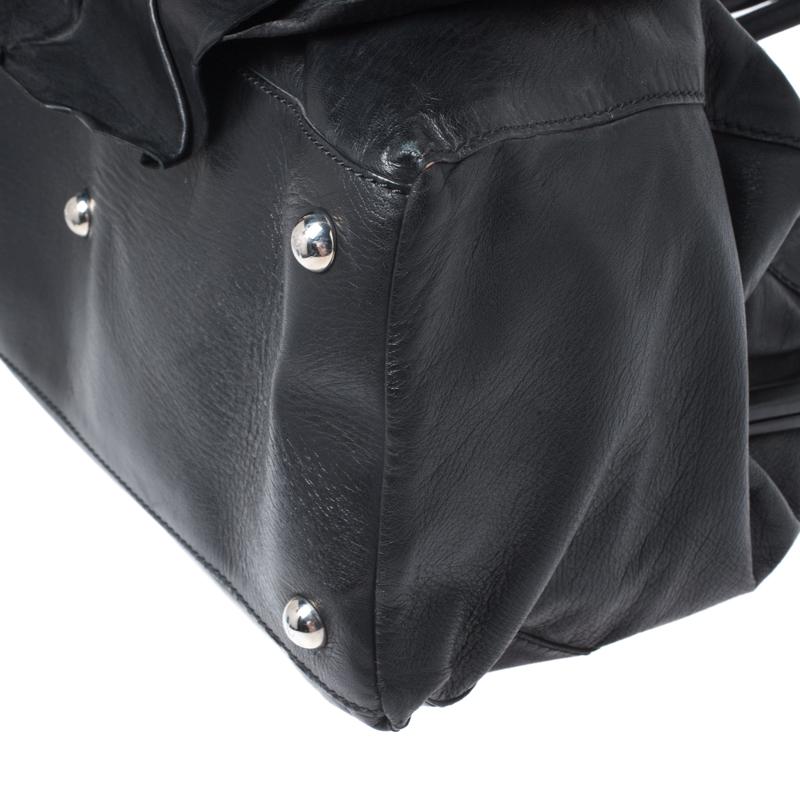 Valentino Black Leather Petale Rose Frame Bag 5