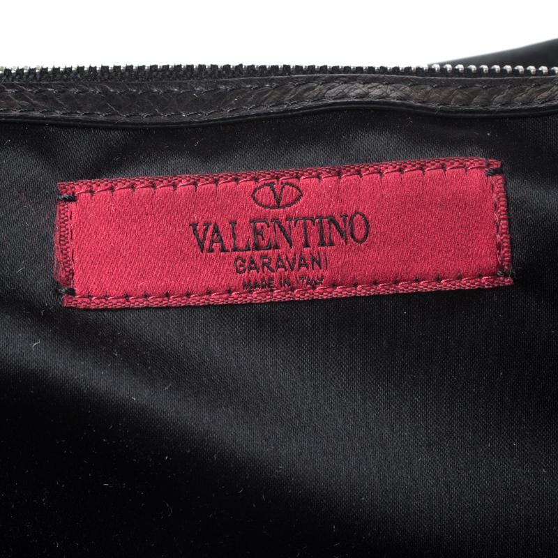 Valentino Black Leather Petale Rose Frame Bag 4