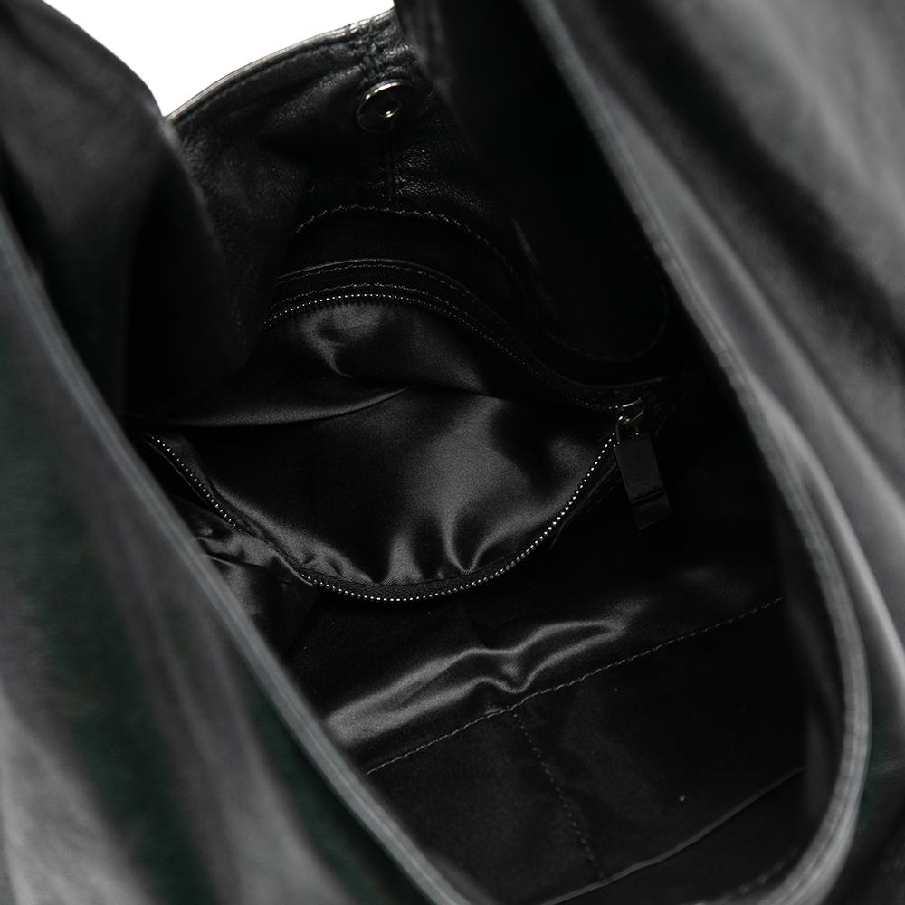 Valentino Black Leather Petale Rose Hobo Bag 3