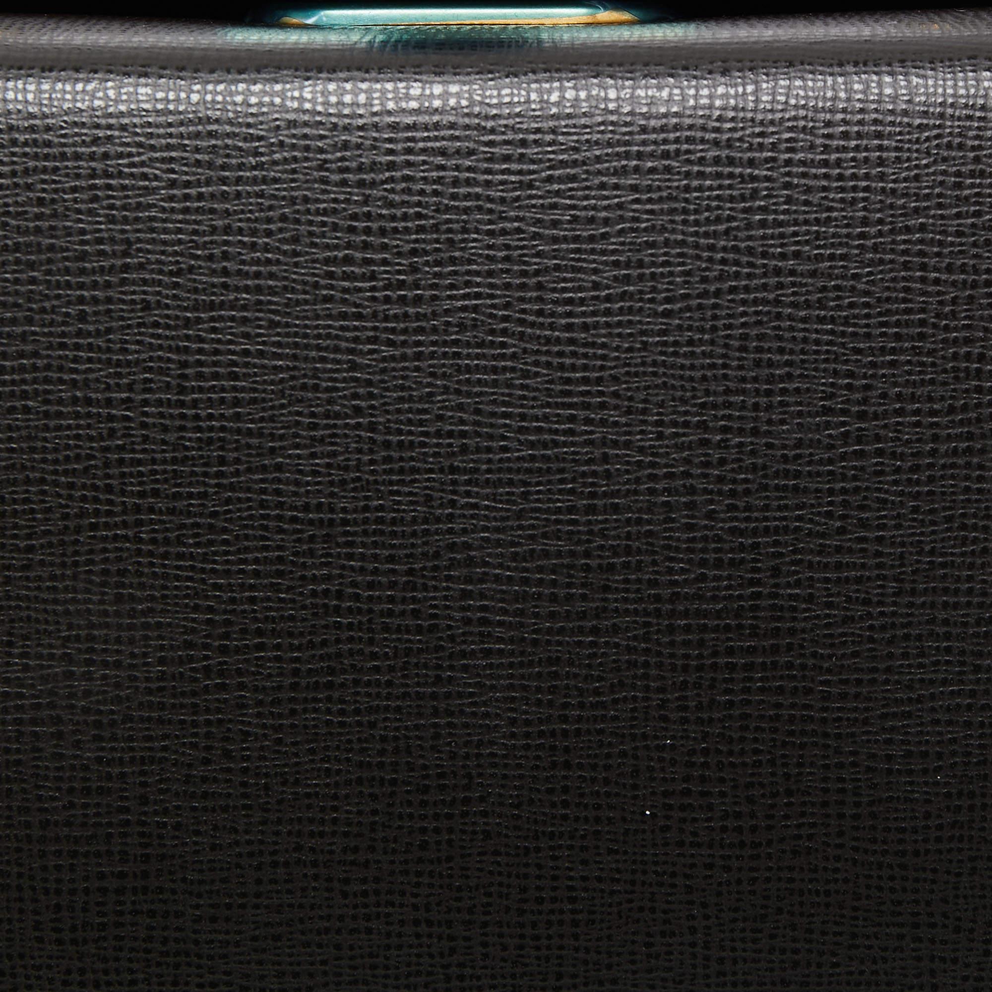 Valentino Black Leather Rockstud Alcove Box Top Handle Bag 6