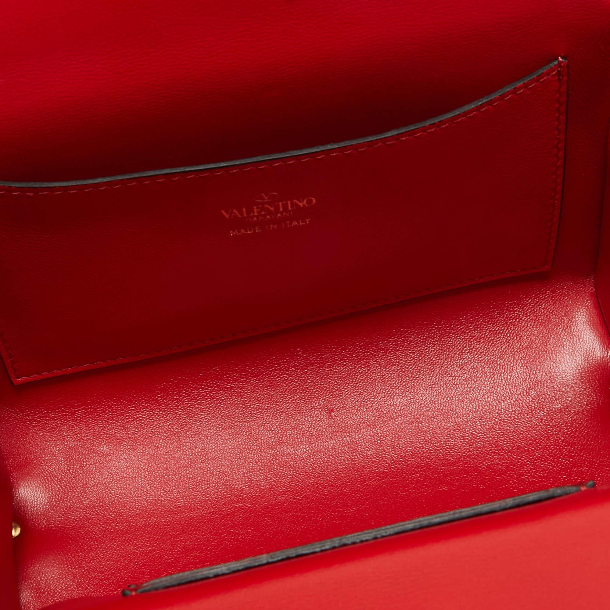 Valentino Black Leather Rockstud Alcove Box Top Handle Bag For Sale 6