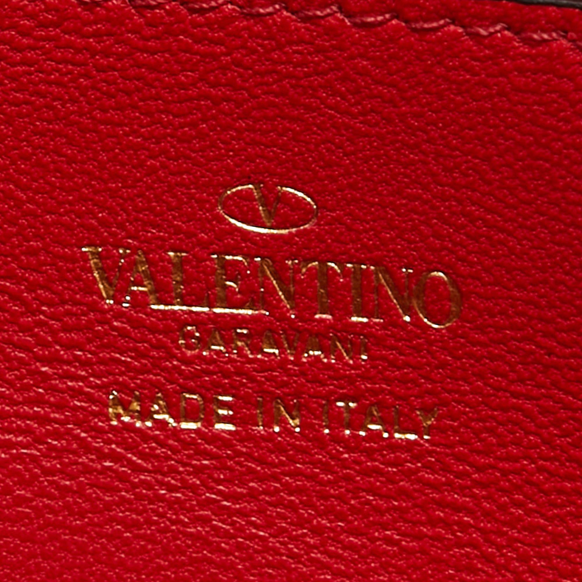 Valentino Black Leather Rockstud Alcove Box Top Handle Bag For Sale 5