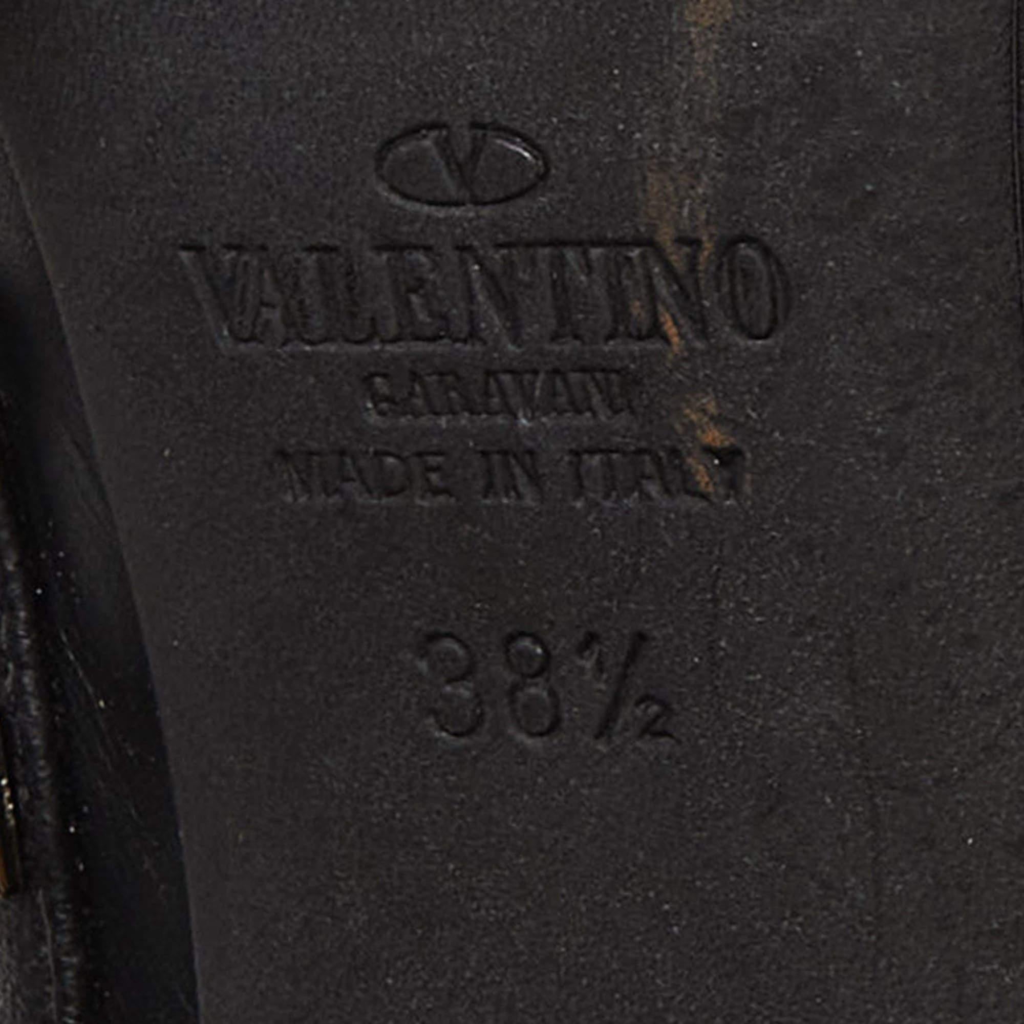 Valentino Black Leather Rockstud Ankle Strap Pumps Size 38.5 3