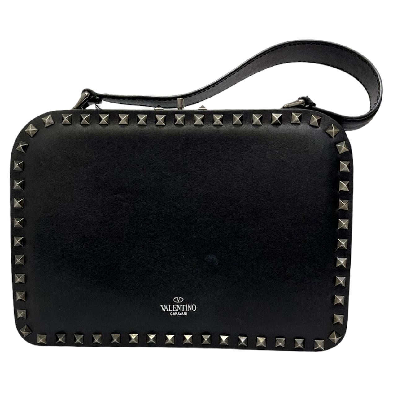 Valentino Black Leather Rockstud Bag 