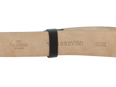 Valentino Black Leather Rockstud Belt