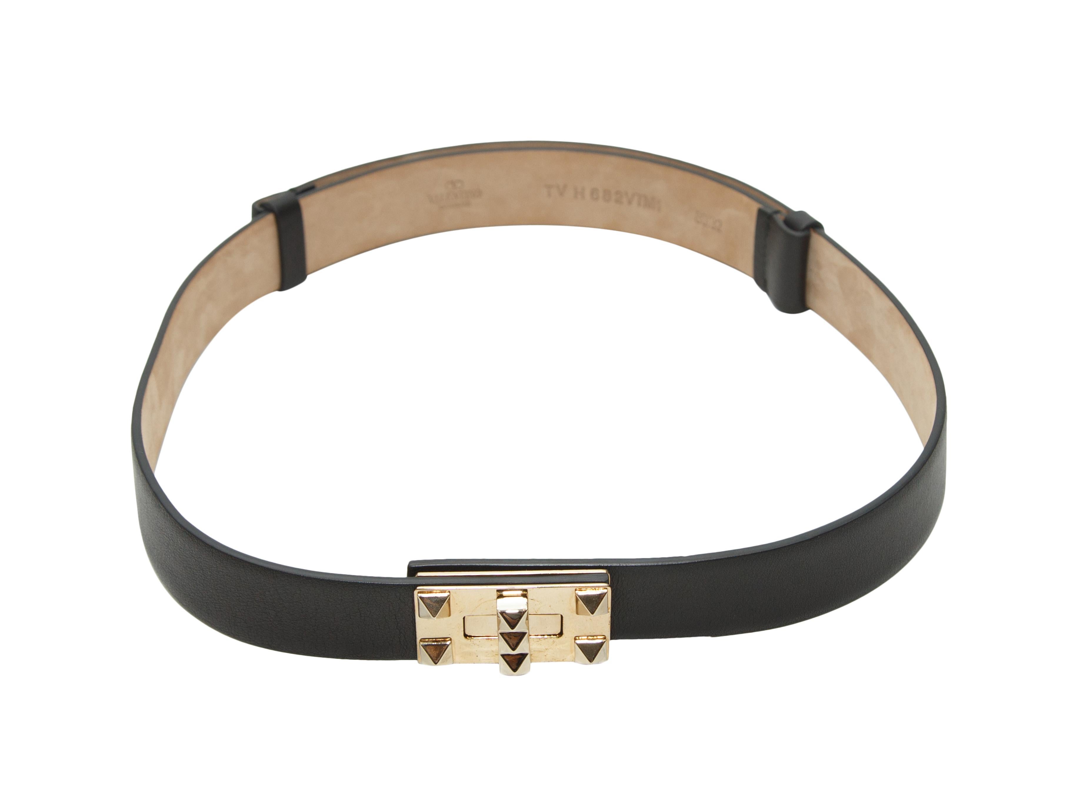 Valentino Black Leather Rockstud Belt In Good Condition In New York, NY