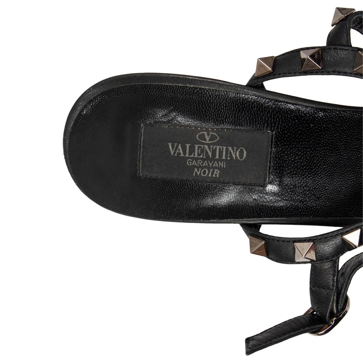 Women's VALENTINO black leather ROCKSTUD CAGED 65 Pumps Shoes 41
