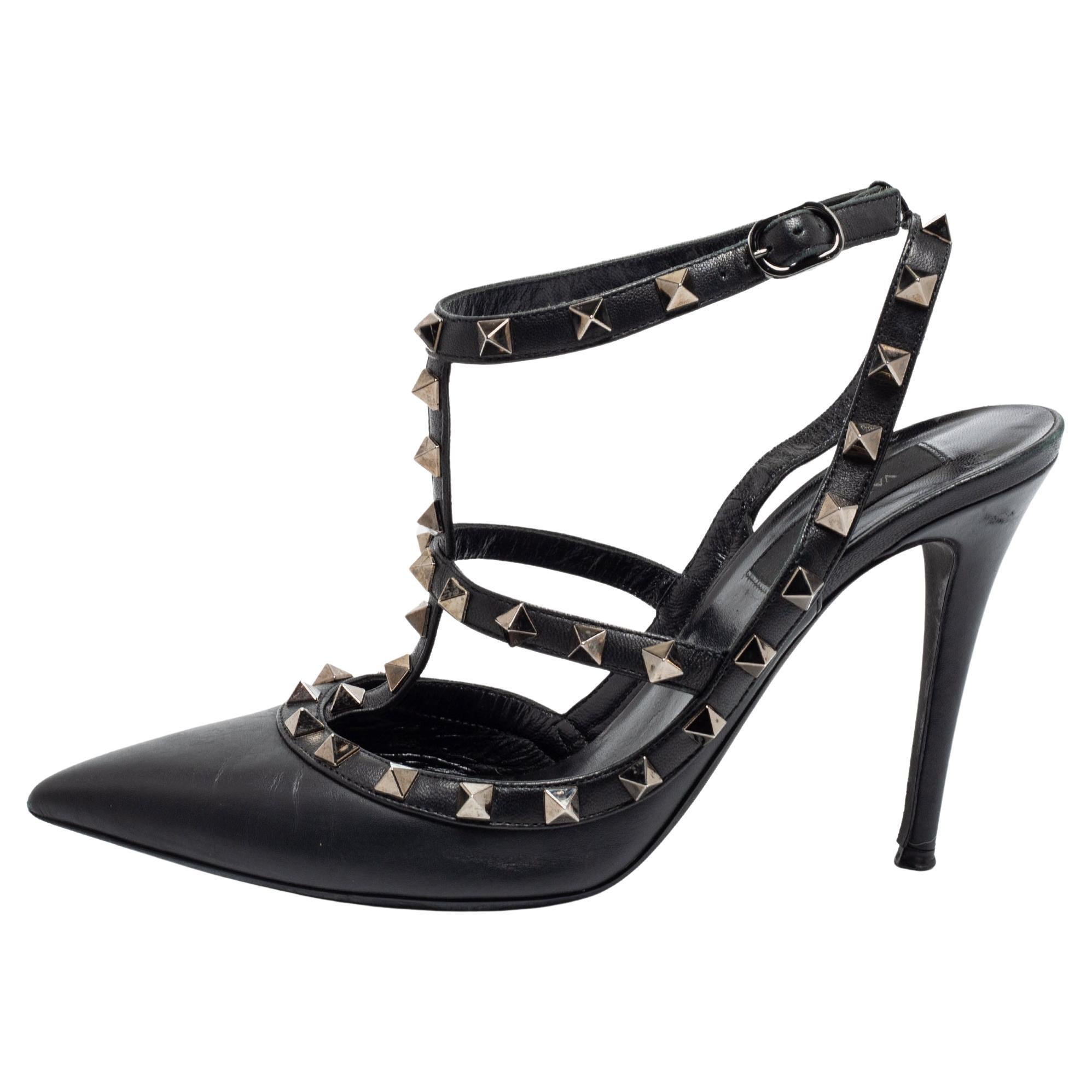 Valentino Rockstud 39 Womens Valentino Rockstud Sandals Black Size