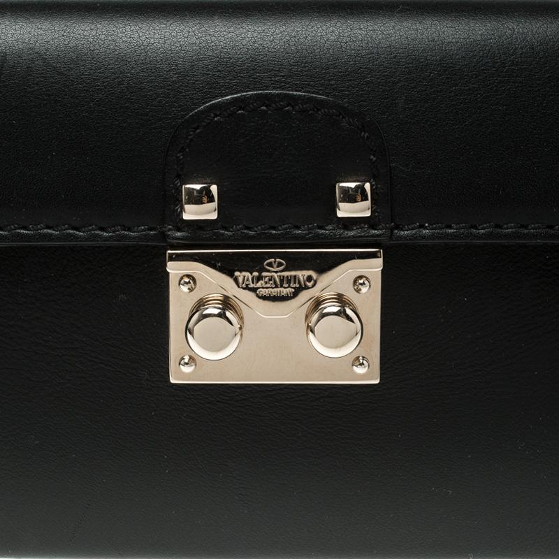 Valentino Black Leather Rockstud Clutch Bag 1