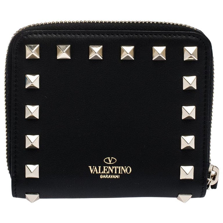 Valentino Black Leather Rockstud Coin Purse at 1stDibs | valentino coin  purse