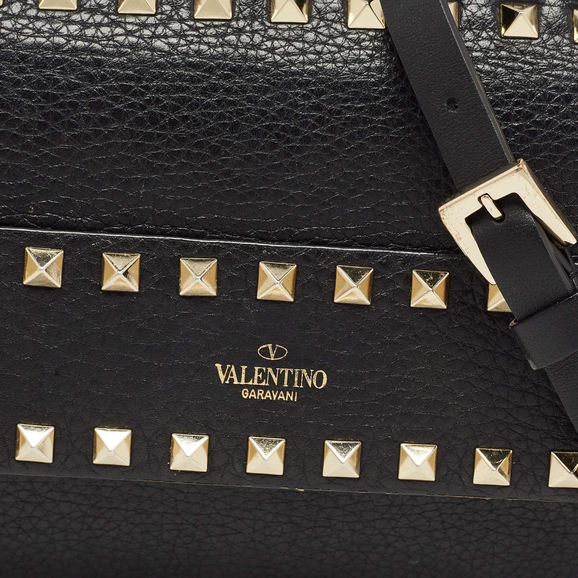 Valentino Black Leather Rockstud Crossbody Bag 3