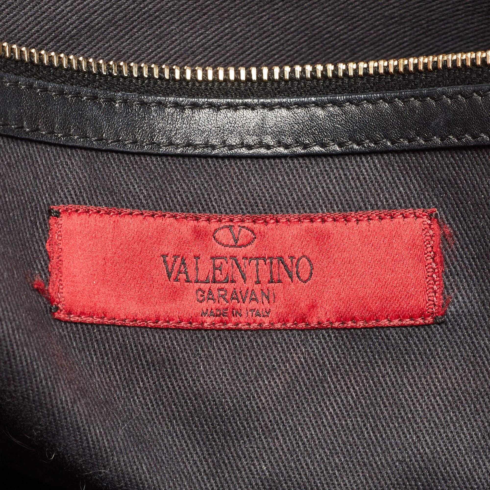 Valentino Black Leather Rockstud Dome Tote 8