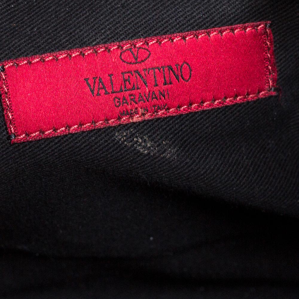 Valentino Black Leather Rockstud Drawstring Tote 7