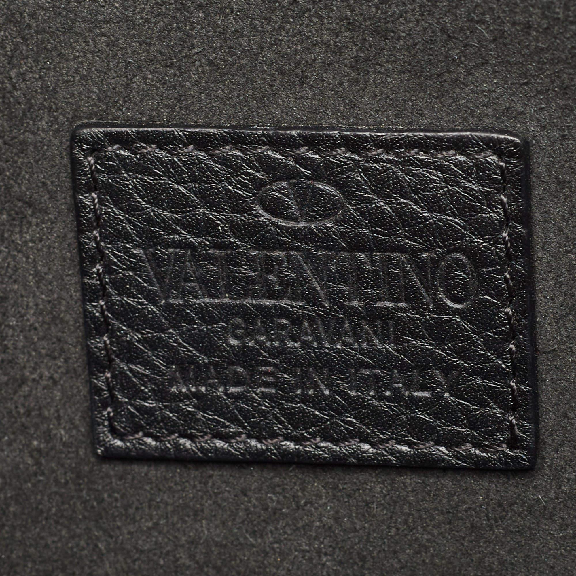 Valentino Black Leather Rockstud Envelope Pouch 3