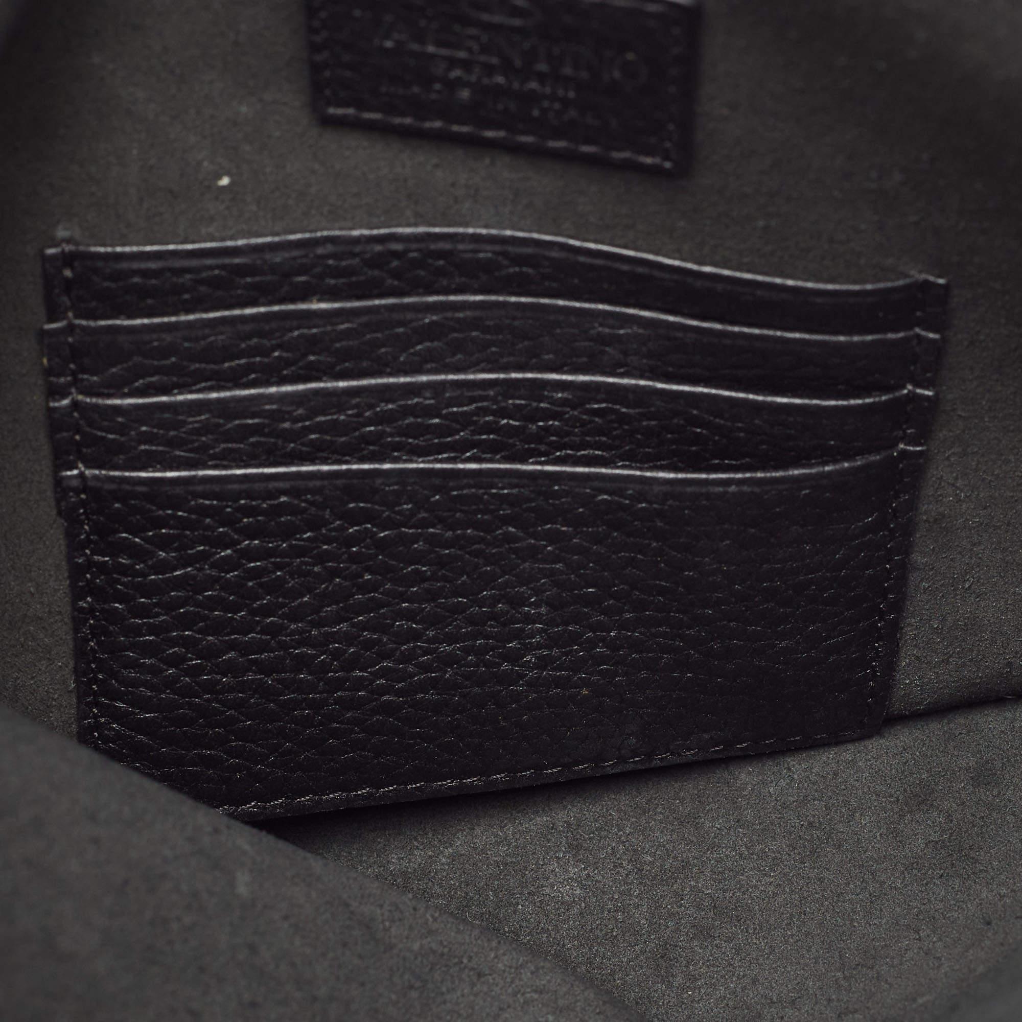 Valentino Black Leather Rockstud Envelope Pouch 4