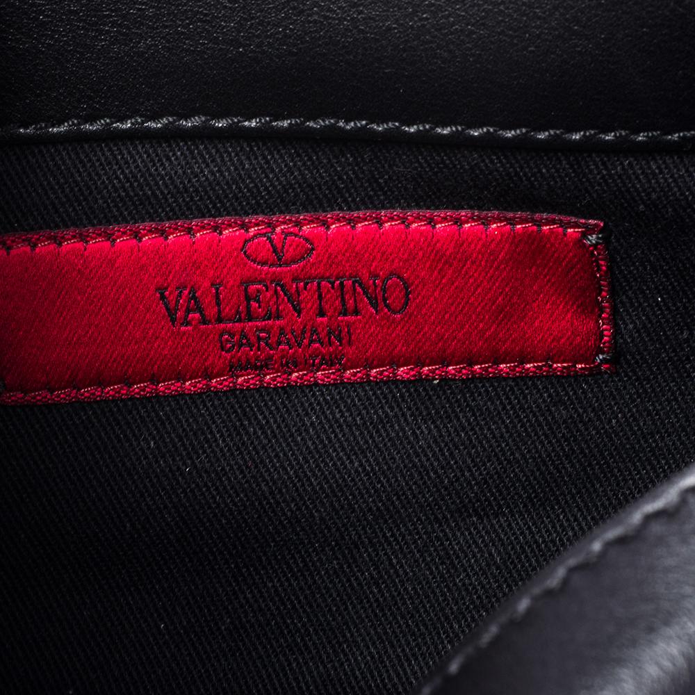 Valentino Black Leather Rockstud Flap Belt Bag 1