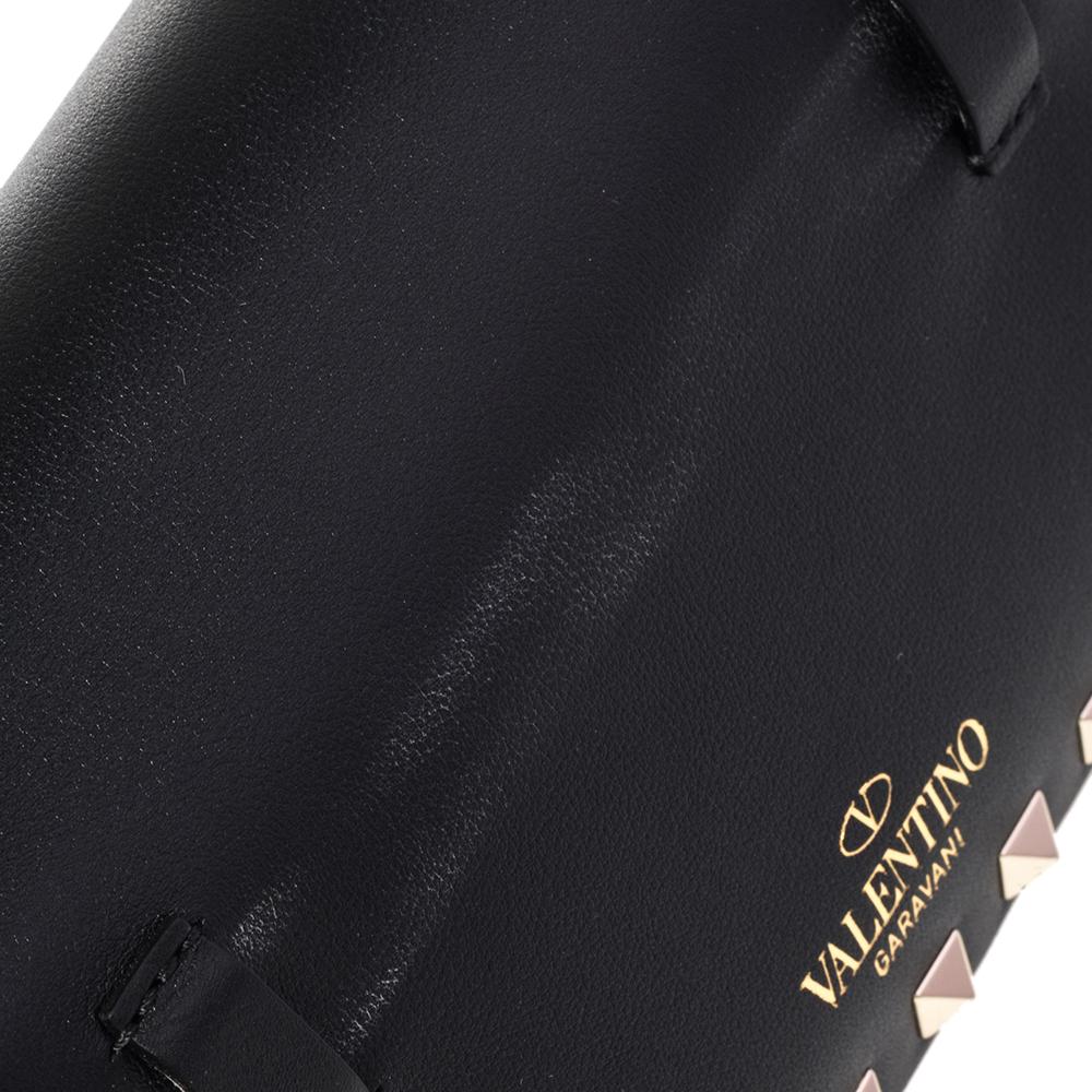 Valentino Black Leather Rockstud Flap Belt Bag 2