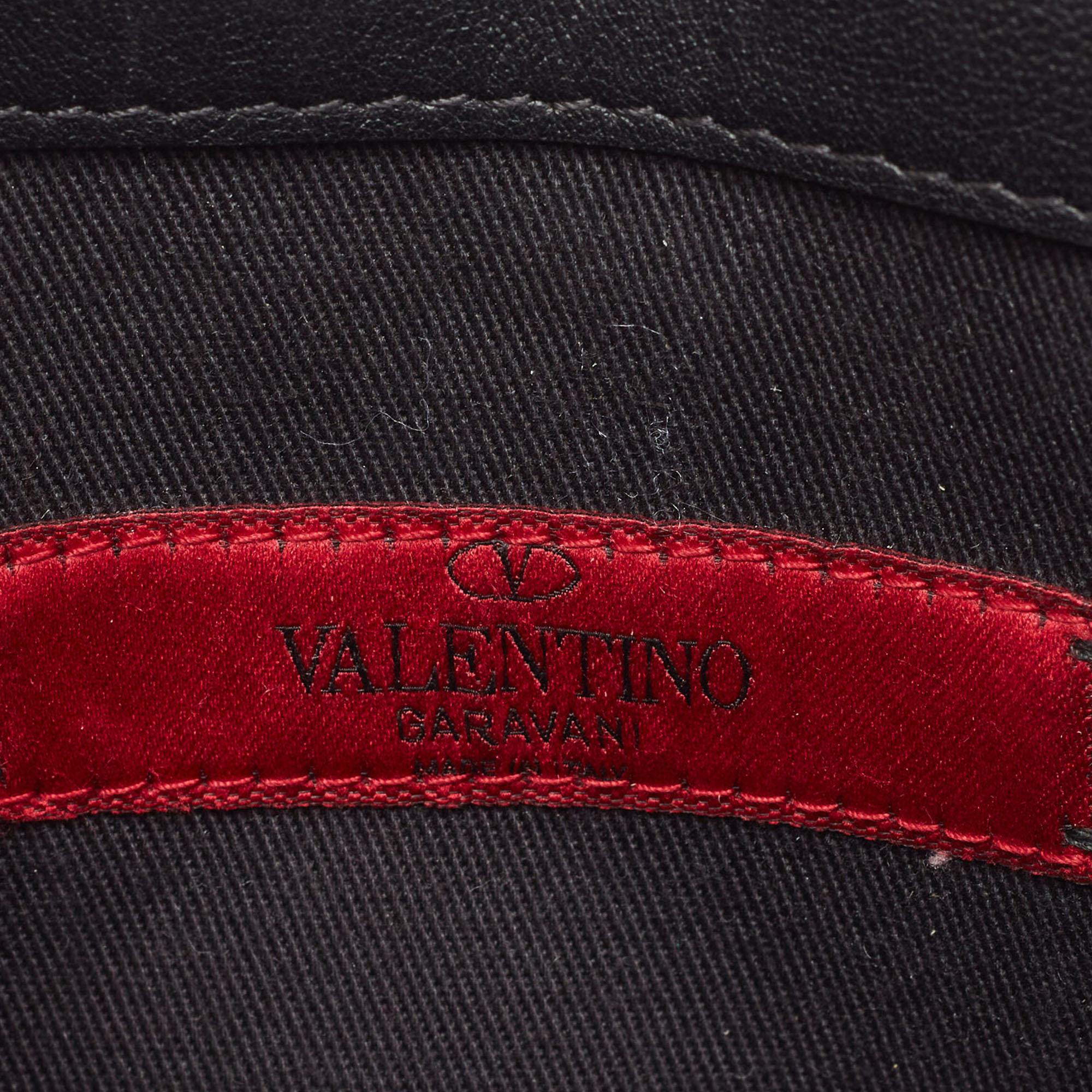 Valentino Black Leather Rockstud Flap Crossbody Bag 9